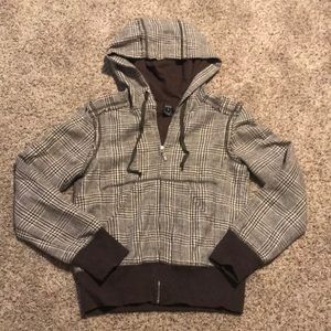 Aziz jacket brown plaid size S, NWOT